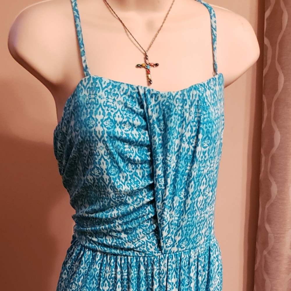 Drawstring Neck Hi-Lo Dress